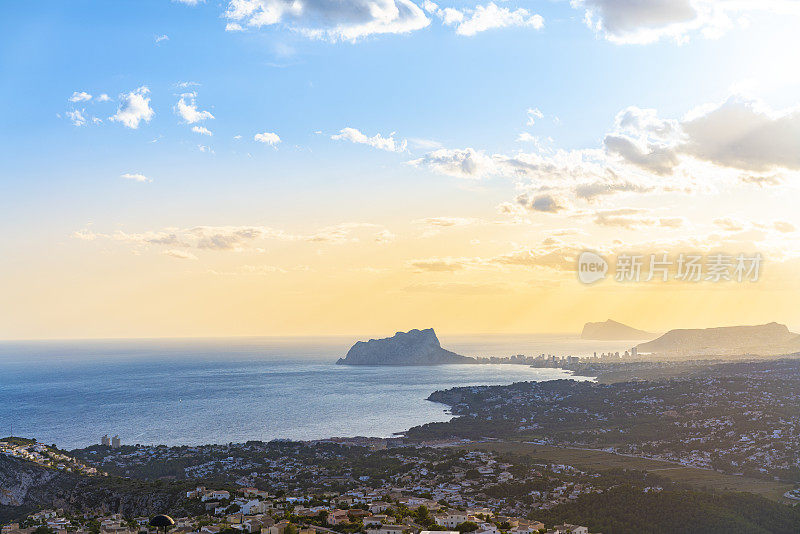 Calpe Penon Ifach从Benitachell看日落